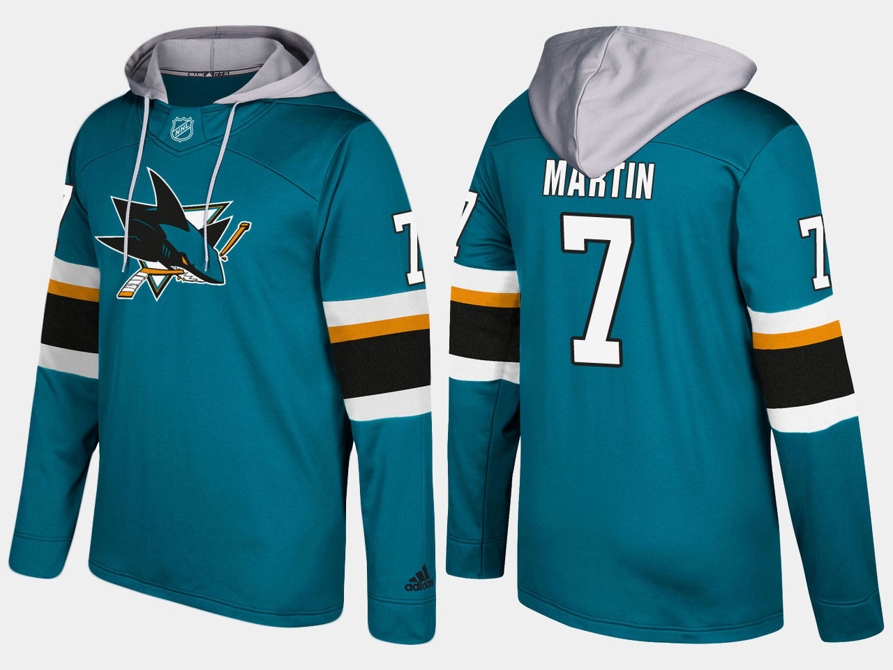 NHL Men San Jose sharks #7 paul martin blue hoodie